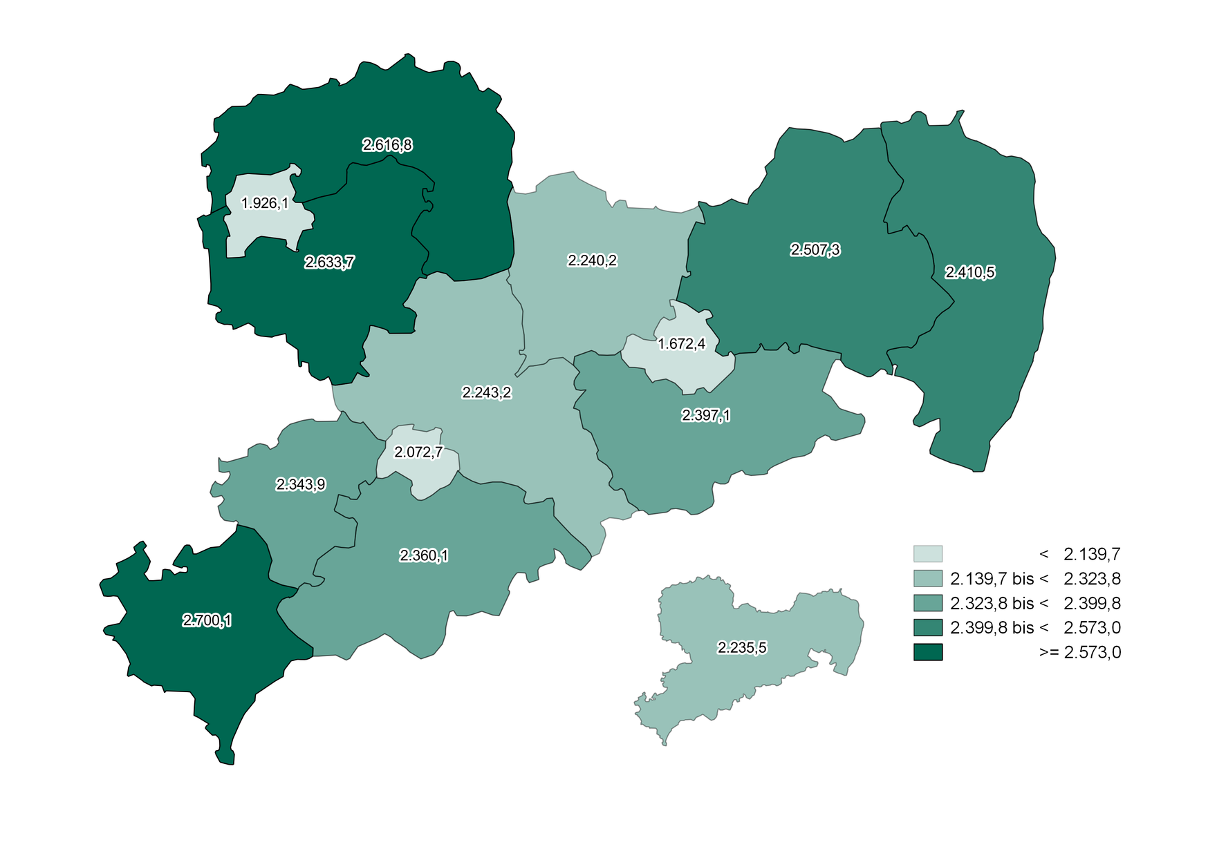 Die Grafik zeigt die beschriebenen regionalen Unterschiede.