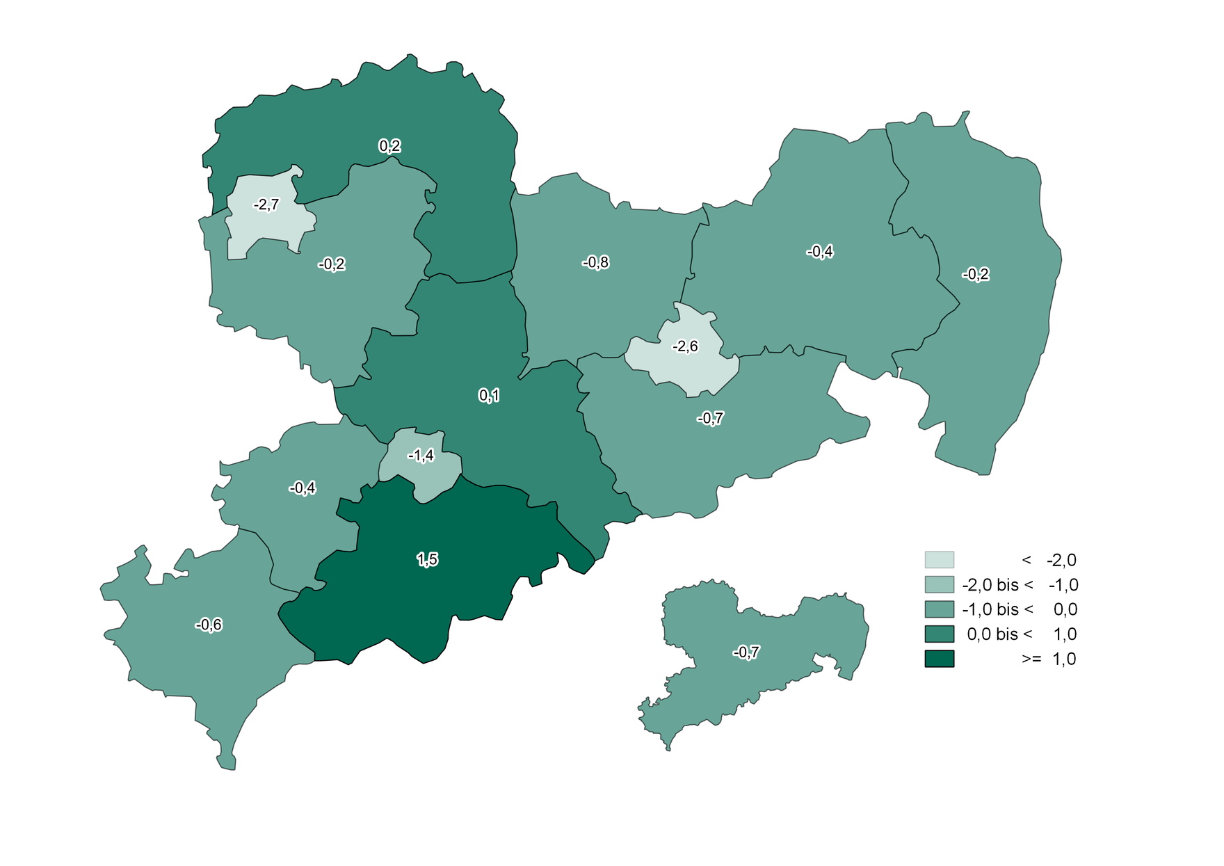 Die Grafik zeigt die beschriebenen regionalen Unterschiede.